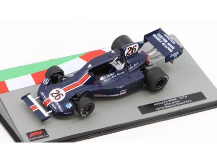 Hesketh F1 308b N 26 Monaco Gp 1975 Alan Jones 1:43 - časopis s modelem  Hesketh 308 B 1975 Alan Jones - kovový model auta