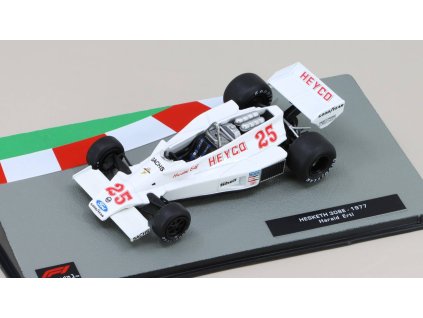 Hesketh F1 308e Heyco N 25 Season 1977 Herald Ertl 1:43 - časopis s modelem  Hesketh F1 308e - kovový model auta