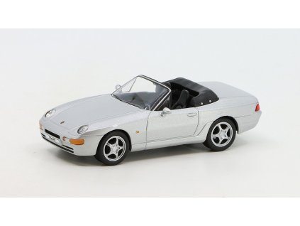 Porsche 968 Spider Cabriolet stříbrná 1993 1:43 - časopis s modelem  Porsche 968 - kovový model auta 1/43