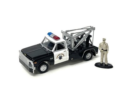 Chevrolet C90 Dually Wrecker Kalifornská policie s figurkou 1:64 - GreenLight  Chevrolet C 90 - kovový model