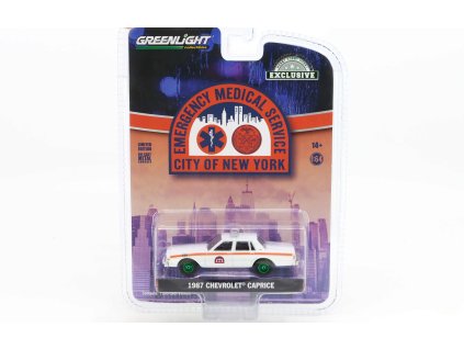 Chevrolet Caprice NYC EMS 1987 zelená kola 1:64 - GreenLight  Chevrolet Caprice - kovový model auta 1/64