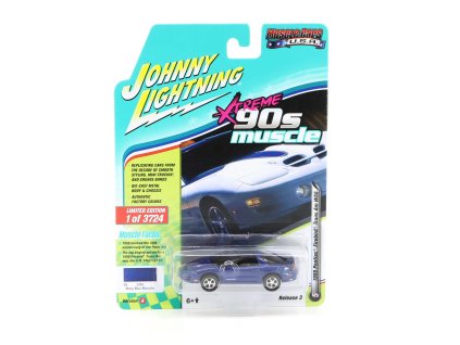 Pontiac Firebird Trans Am WS6 1999 modrá 1:64 - Johnny Lightning  Pontiac Firebird - sběratelský model auta 1/64