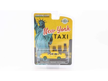 Ford Crown Victoria N.Y.C. Taxi 1994 zelená kola 1:64 - GreenLight  Ford Crown Victoria NYC Taxi - kovový model auta 1/64