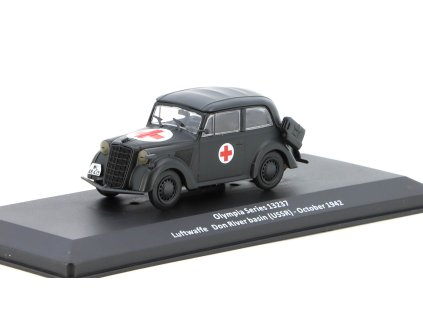 Opel Olympia Series 13237 1942 USSR 1:43 - Vojenské automobily časopis s modelem #20  Opel Olympia - kovový model auta