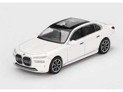 BMW i7 xDrive60 2024 white LHD 1:64 - MiniGT  BMW i7 - kovový model
