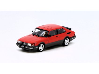 Saab 900 Turbo červená Tarmac Works 1:64  Saab 900 Turbo - kovový model auta