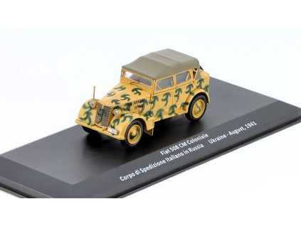 Fiat 508 CM Coloniale Corpo di Spedizione Italiano in Russia Ukraine - August , 1941 1:43 - Vojenské automobily časopis s modelem #23  Fiat 508 CM Coloniale - kovový model auta