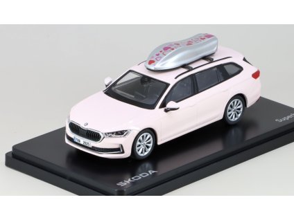 Škoda Superb IV Combi 2023 Valentyn 2025 ﻿Speciální Valentýnská limitovaná edice 1:43 - Abrex  Škoda Superb 4 Combi- kovový model auta