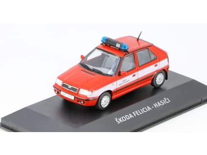 Škoda Felicia - Hasiči 1998 1:43 - Kaleidoskop slavných vozů časopis s modelem #114  Škoda Felicia - kovový model auta 1/43