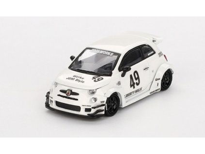 LB-WORKS x Abas Works ABARTH 595 Gara White 1:64 - MiniGT  Fiat 595 Abarth - kovový model