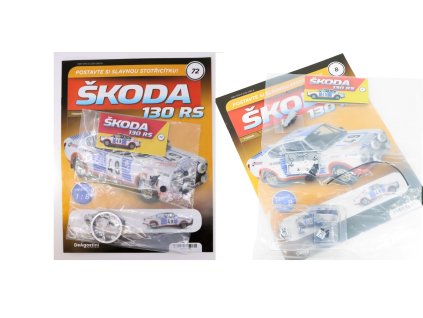 Škoda 130 RS 1:8 - sada časopisů #8 a #72 se stavebnicí  Škoda 130 RS 1:8 - časopisy se stavebnicí
