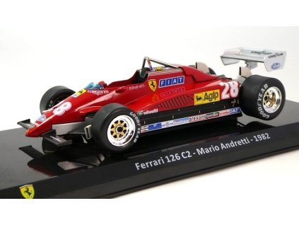 Ferrari 126 C2 Mario Andretti #28 1982 1:24 - Centauria časopis s modelem  Ferrari 126 C2 - kovový model