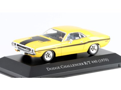 Dodge Challenger R/T 440 1970 žlutý 1:43 - DeAgostini časopis s modelem  Dodge Challenger - kovový model