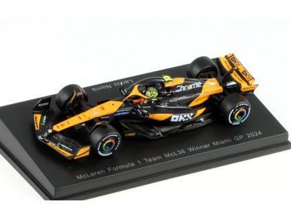 McLaren Formula 1 Team MCL38 Winner Miami GP #4 2024 1:64 - Spark Model BAZAROVÉ ZBOŽÍ  McLaren MCL38 - kovový model BAZAROVÉ ZBOŽÍ