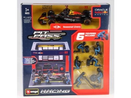 F1 Red Bull Oracle Sergio Perez #11 Diorama Pit Stop 1:43 - Bburago  F1 Red Bull - kovový model