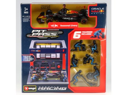 F1 Red Bull Verstappen #1 Diorama Pit Stop 1:43 - Bburago  F1 Red Bull - kovový model