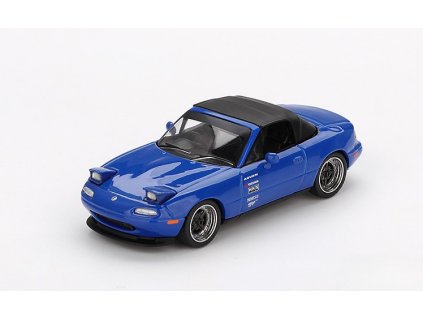 Mazda Miata MX-5 (NA) tmavě modrá blistr 1:64 - MiniGT  Mazda Miata MX-5 (NA) - kovový model auta