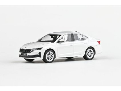 Škoda Octavia IV FL 2024 Bílá Candy 1:43 - Abrex  Škoda Octavia 4 FL - kovový model