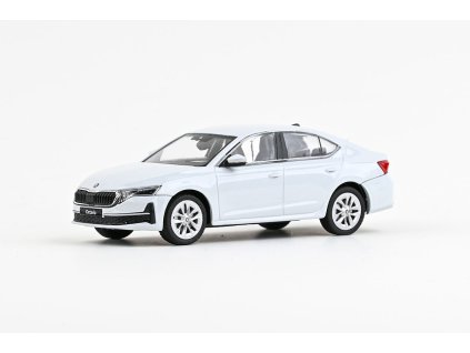 Škoda Octavia IV FL 2024 Bílá Moon Metalíza 1:43 - Abrex  Škoda Octavia 4 FL - kovový model