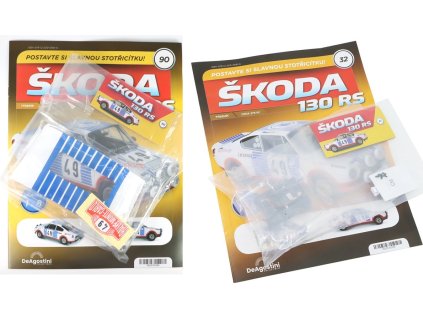 Škoda 130 RS 1:8 - sada časopisů #32 a #90 se stavebnicí  Škoda 130 RS 1:8 - časopisy se stavebnicí