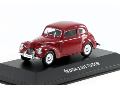Škoda 1101 Tudor 1946 1:43 - ŠKODA DeAgostini časopis s modelem #24  Škoda 1101 - kovový model