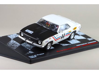 Chevrolet Camaro M-C.Beaumontová M.Duboscová Tour de France 1969 1:43 - Rallye automobily časopis s modelem #85  Chevrolet Camaro - kovový model
