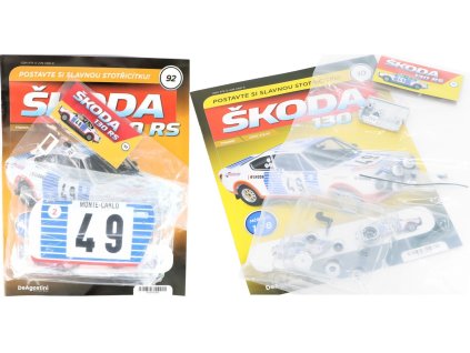 Škoda 130 RS 1:8 - sada časopisů #92 a #10 se stavebnicí  Škoda 130 RS 1:8 - časopisy se stavebnicí