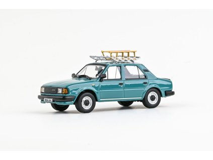 Škoda 120L 1984 Tyrkysová Světlá se střešním nosičem 1:43 - Abrex  Škoda 120L - kovový model