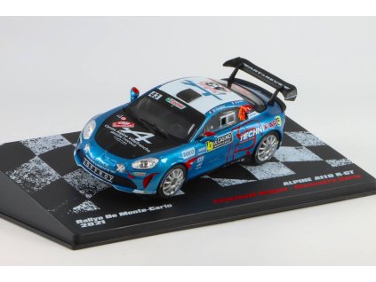 Alpine A110 R GT Rallye Monte Carlo 2021 E.Guigou A.Coria 1:43 - Rallye automobily časopis s modelem #87  Alpine A110 - kovový model