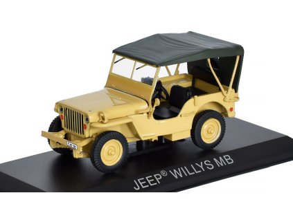 Jeep Willys MB 1:43 - DeAgostini Legendás Autói časopis s modelem  Jeep Willis MB - kovový model
