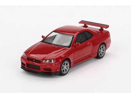 Nissan Skyline GT-R (R34) V-Spec Active Red 1:64 - MiniGT  Nissan Skyline GTR - kovový model
