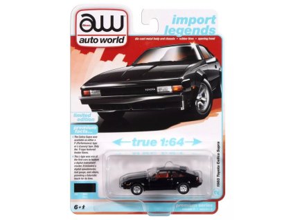 Toyota Celica Supra 1983 černá 1:64 - Auto World  Toyota Celica Supra - kovový model