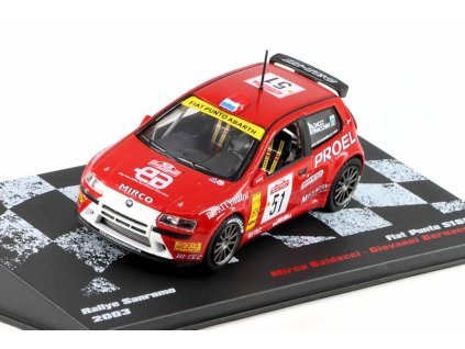 Fiat Punta Super 1600 Rallye San Remo 2003 M.Baldacci G.Bernacchini 1:43 - Rallye automobily časopis s modelem #88  Fiat Punta  - kovový model