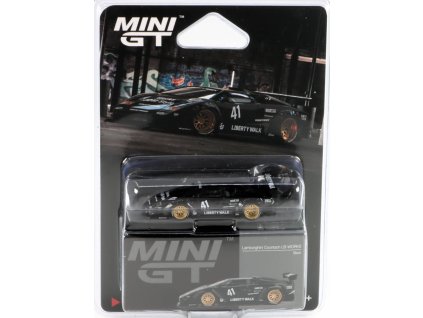 Lamborghini Countach LB-Works Black blistr 1:64 - MiniGT  Lamborghini Countach - kovový model