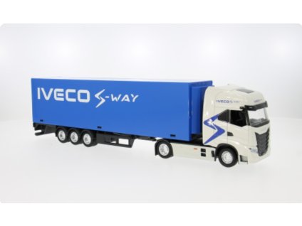 Iveco S-Way 570 tahač s návěsem bilý 1:43 - Bburago  Iveco S-Way - kovový model
