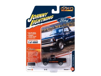 Ford Ranger 1984 černý 1:64 - Johnny Lightning  Ford Ranger - kovový model