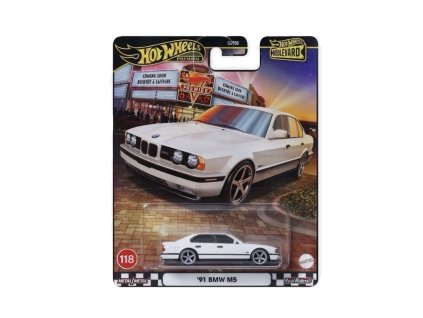 BMW M5 1991 E34 bilá 1:64 - Hot Wheels  BMW M5 - model auta