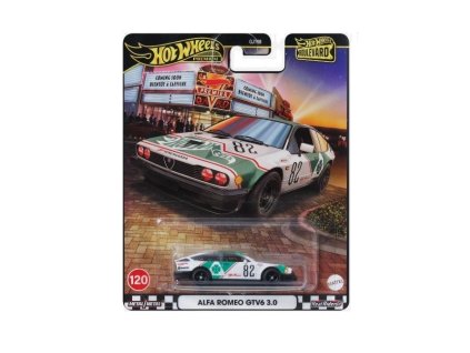 Alfa Romeo GRV6 3.0 zelená/bilá 1:64 - Hot Wheels  Alfa Romeo GRV6 3.0 - model auta