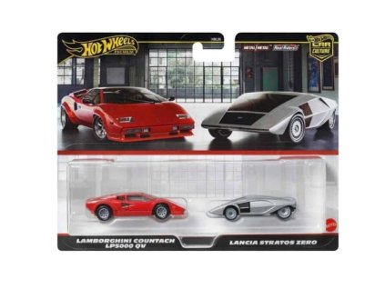 Sada: Lancia Stratos Zero + Lamborghini Countach LP 5000 QV 1:64 - Hot Wheels  Lancia Stratos + Lamborghini Countach - modely aut