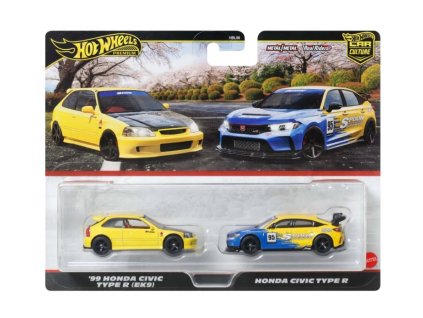 Sada: Honda Civic Type R 1999 (EK9) + Honda Civic Type R 1:64 - Hot Wheels  Honda Civic + Honda Civic - modely aut