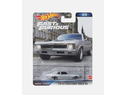 Chevrolet Nova SS 1970 silver Fast & Furious 1:64 - Hot Wheels  Chevrolet Nova - model auta