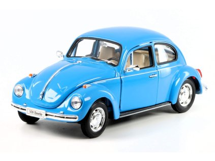 VOLKSWAGEN Kafer Beetle 1968 modrá 1:24 - Welly  VW Kafer Beetle 1:24 - kovový model