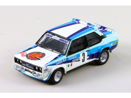 Fiat 131 Abarth #3 bílá/modrá 1:87 - Brekina  Fiat 131 - Sběratelský model