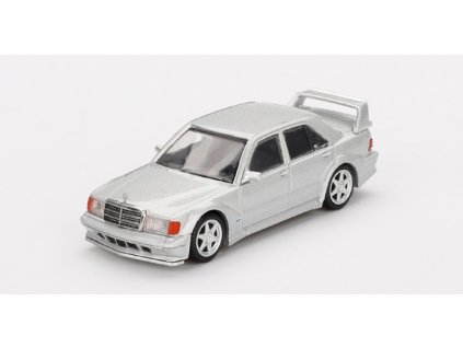 Mercedes-Benz 190E 2.5 16 Evolution II Stříbrný 1:64 - MiniGT  Mercedes 190 E Evolution 2 - kovový model auta