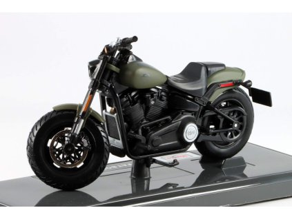 Harley Davidson Fat Bob 114 2022 matná zelená motorka 1:18 - Maisto  Harley Davidson - kovový model