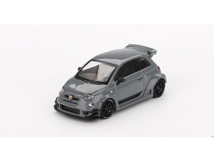 Fiat 595 Abarth LB-Works x ABAS Works Grey RHD Pravostranné Řízení 1:64 - MiniGT  Fiat 500 - kovový model