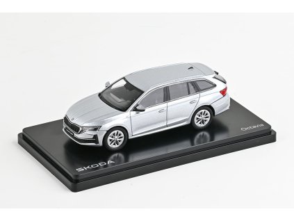 Škoda Octavia IV FL Combi 2024 Stříbrná Brilliant Metalíza 1:43 - Abrex  Škoda Octavia 4 FL - kovový model