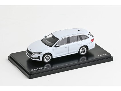 Škoda Octavia IV FL Combi 2024 Bílá Moon Metalíza 1:43 - Abrex  Škoda Octavia 4 FL - kovový model