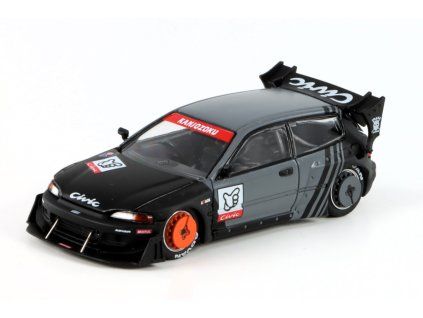 Honda Pandem Civic EG6 černá/šedá 1:64 - POP RACE  Honda Civic - kovový model