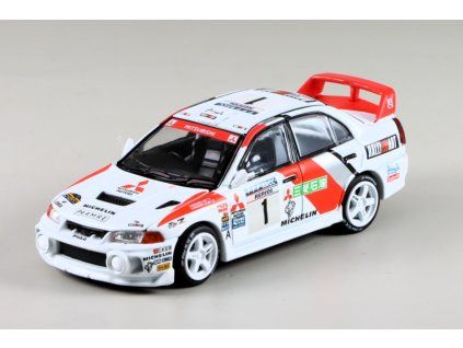 Mitsubishi Lancer Evolution IV #1 Rally de Catalunya 1:64 - POP RACE  Mitsubishi Lancer - kovový model